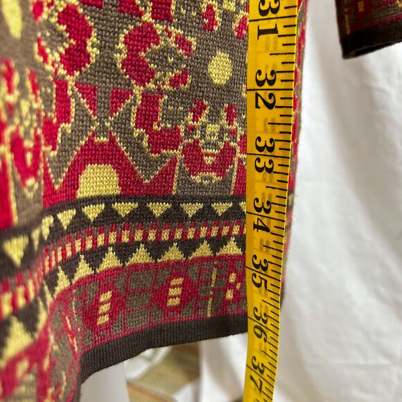 Icelandic 100% Merino Wool Cardigan Duster Nordic Fair Isle Ski Cabin Luxury XL - Picture 12 of 12